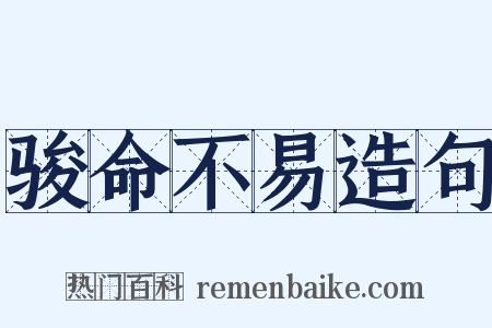骏命不易造句是什么意思的图片